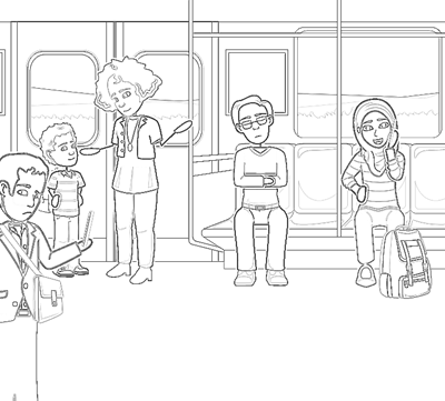Storyboard med blyantfilter