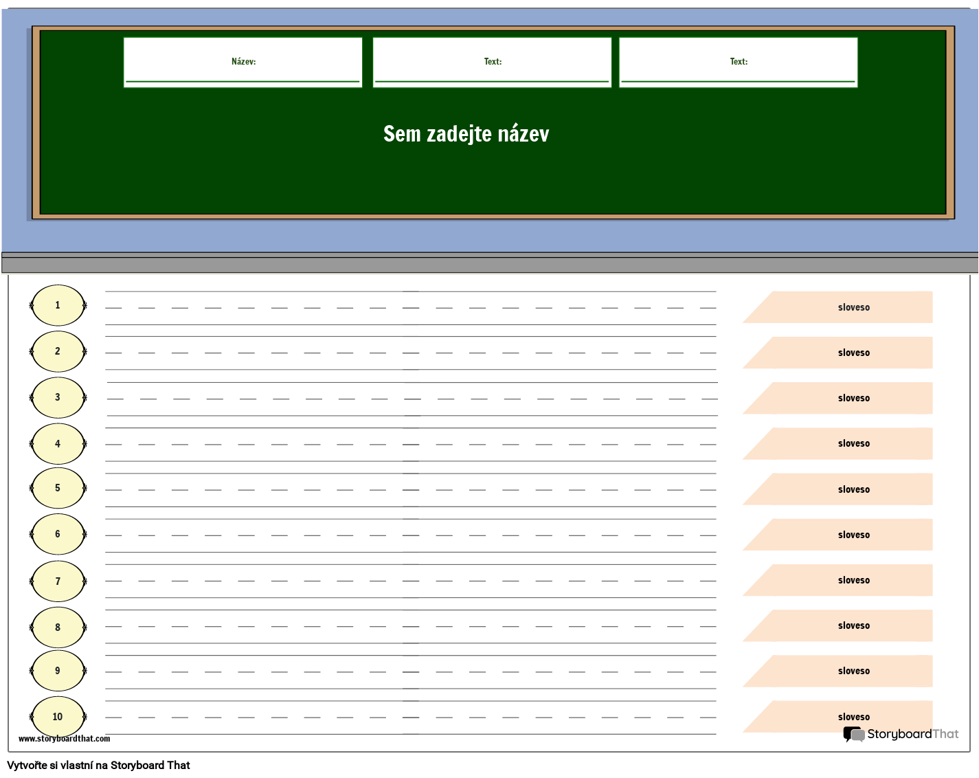 Použijte Sloveso ve Větě Activity Sheet