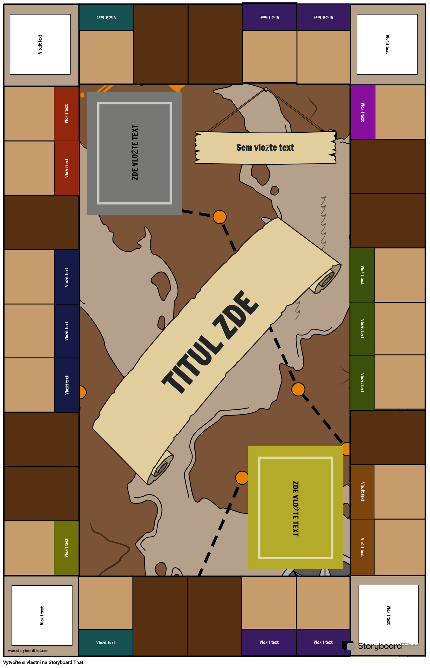 Šablona Monopolu Hnědé Barvy