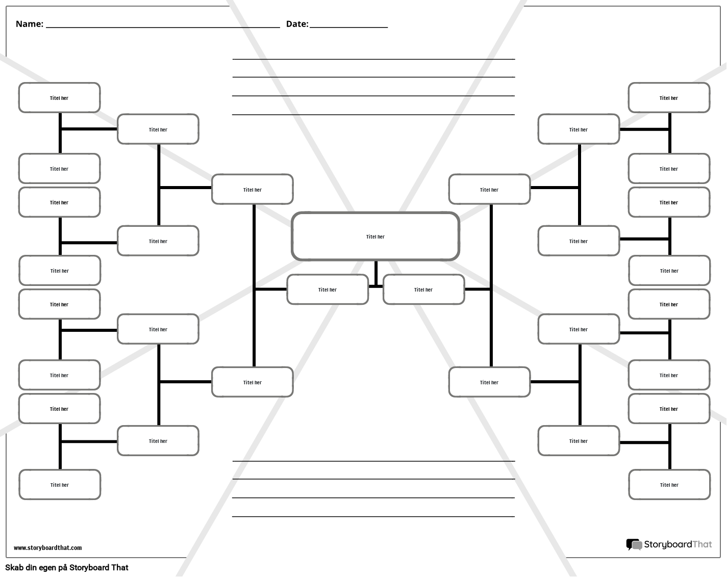 Ny skabelon til oprettelse af sidetrædiagram 2 (sort/hvid)