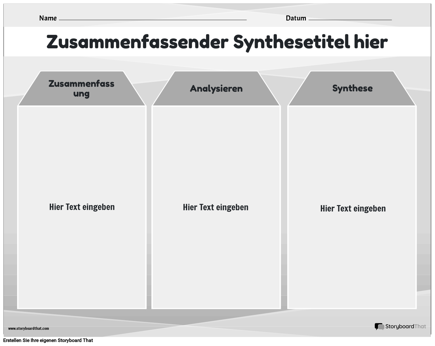 Neue Vorlage „Seitenzusammenfassung und Synthese erstellen“ 4 (Schwarzweiß)