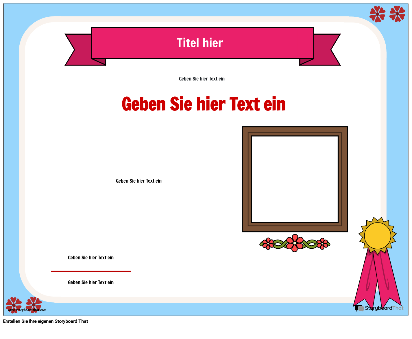 Vorlage für die Urkunde „Greatest Mom Award“.