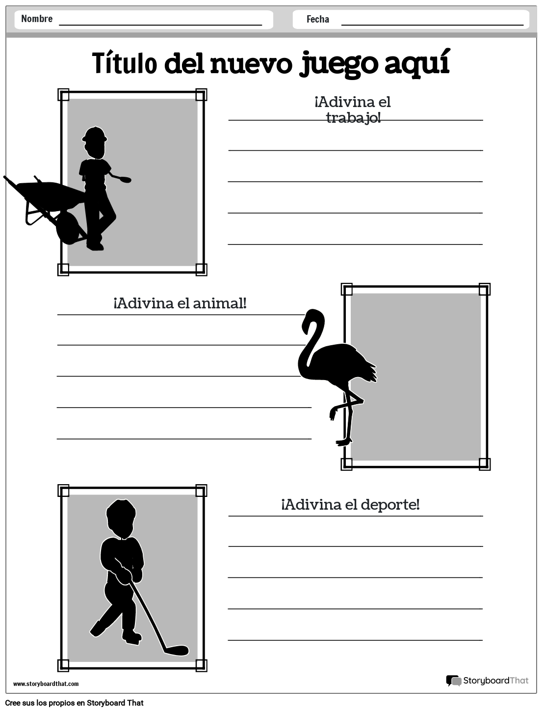 Nueva plantilla de juegos de página de creación 3 (blanco y negro)