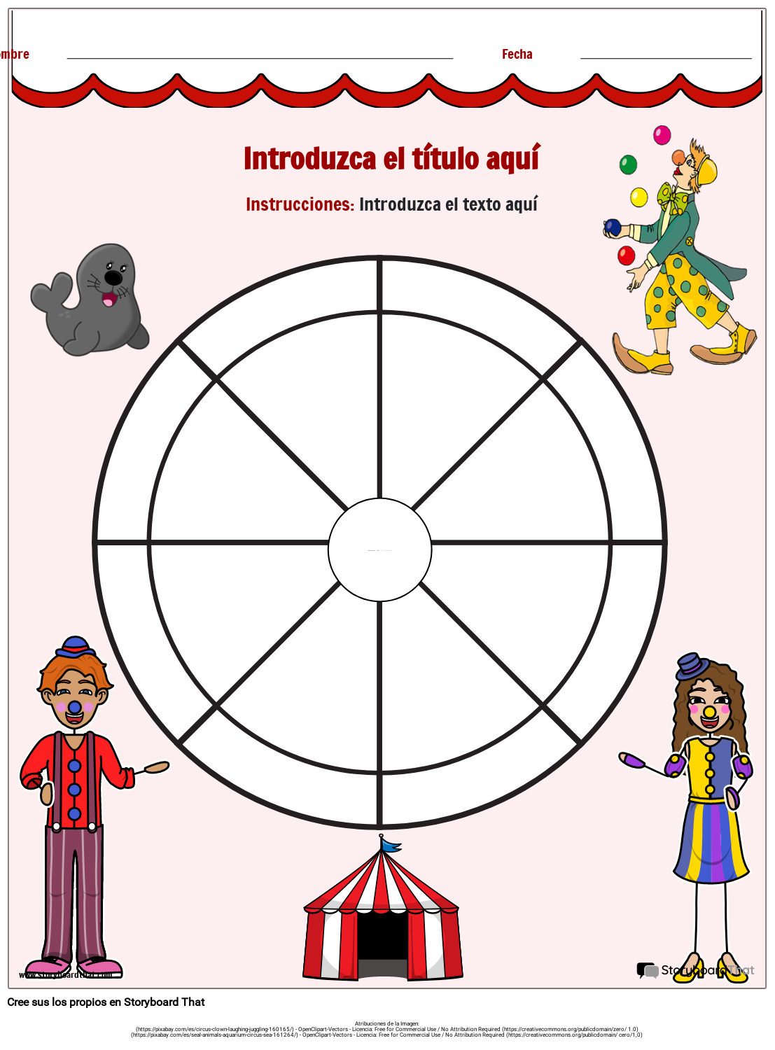 Rueda de Multiplicación con Temática de Circo