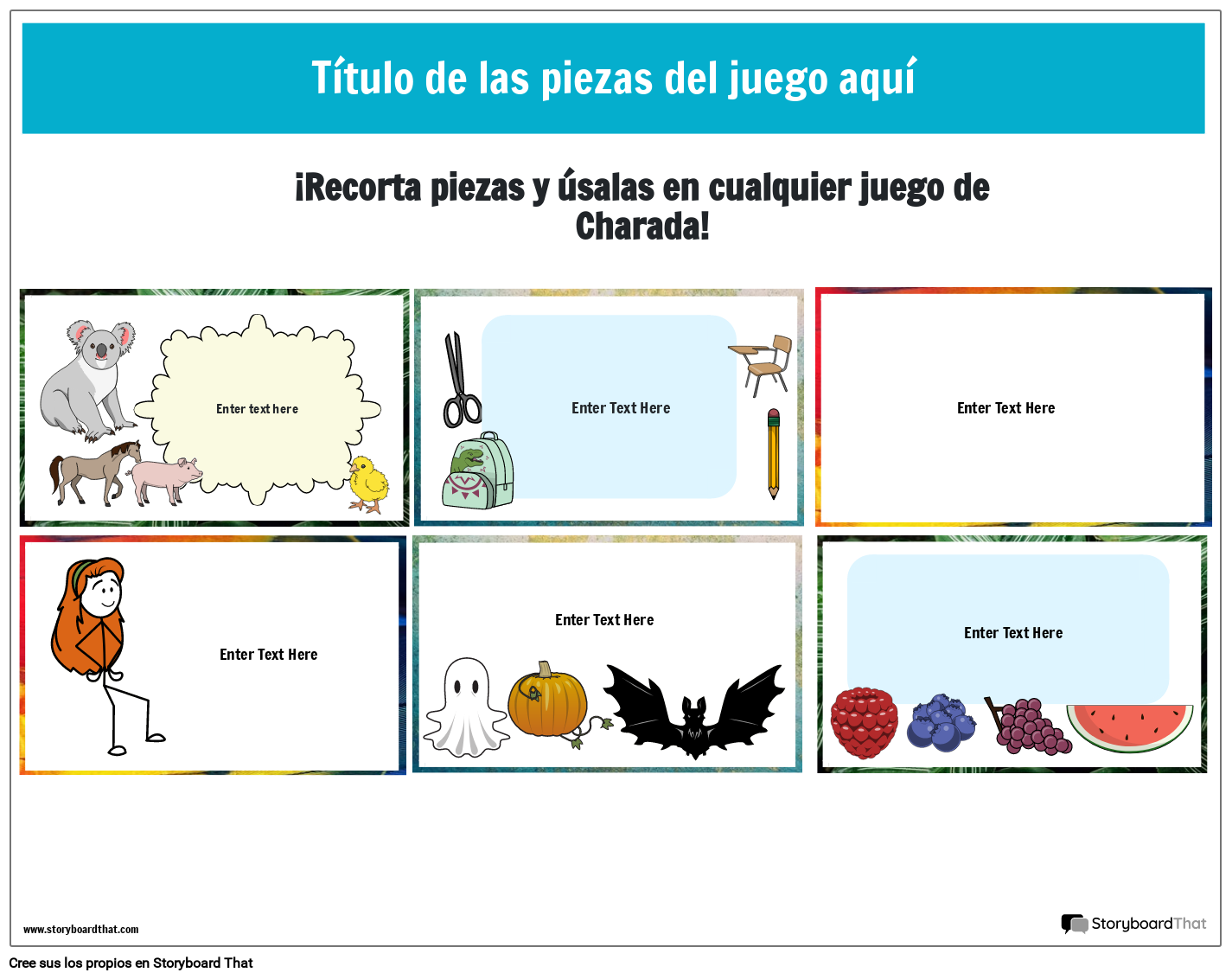 Tarjetas Imprimibles Para Charadas