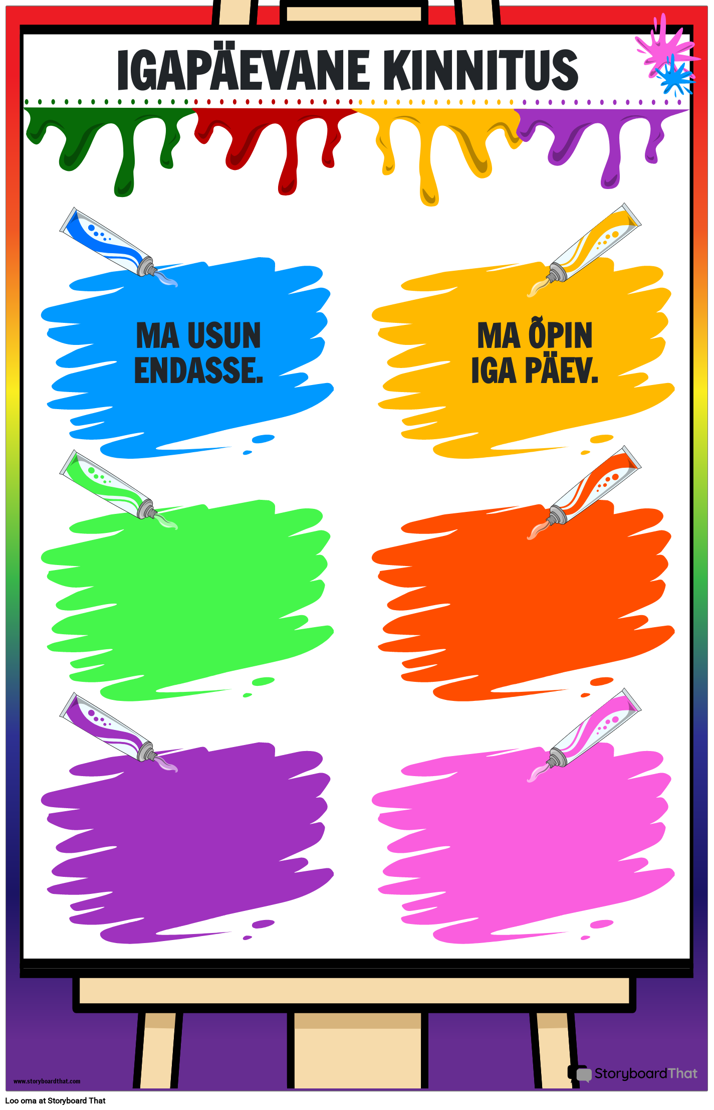 Värviteemalised – Igapäevased Motiveerivad Plakatid Klassiruumis