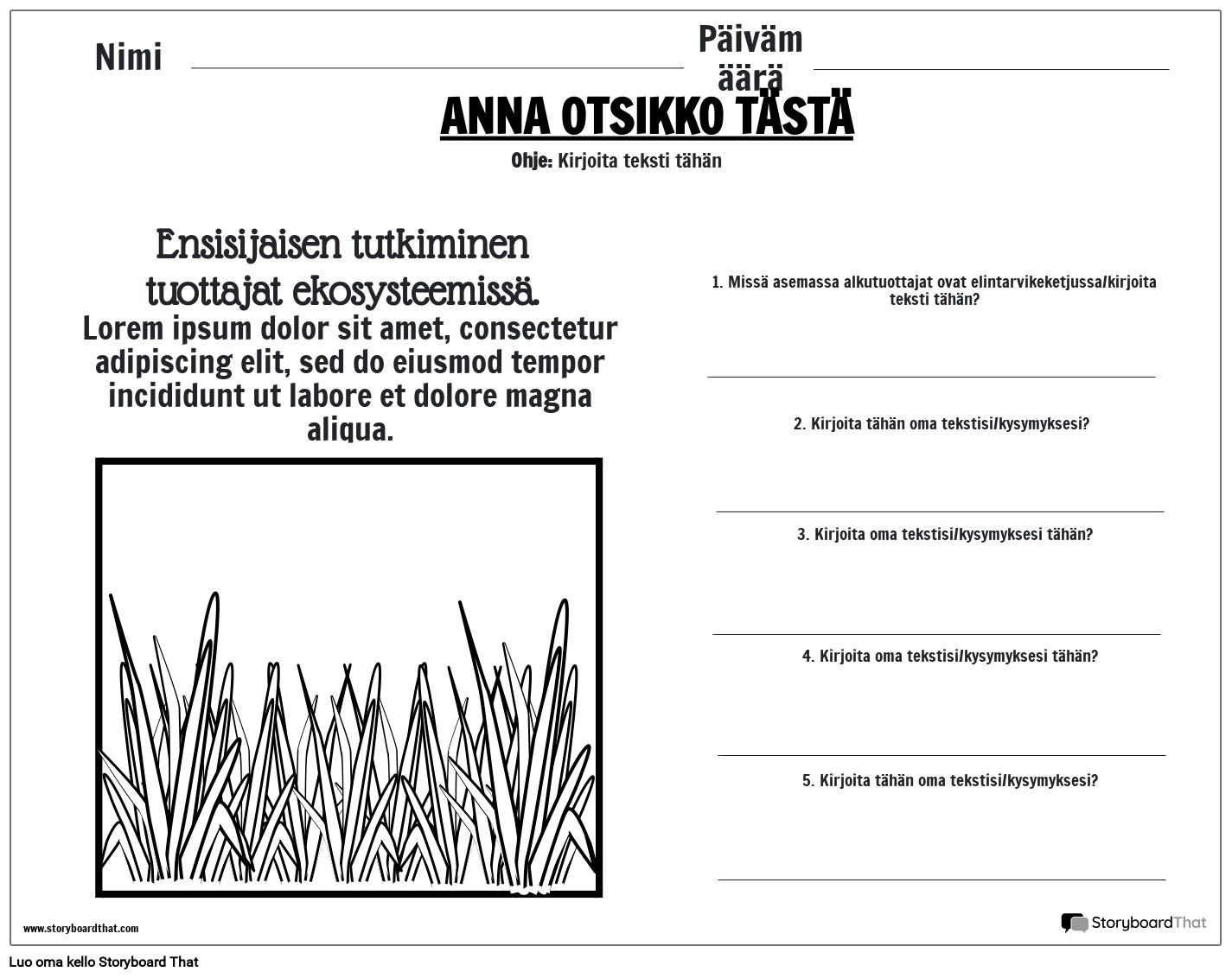 Ekosysteemityötaulukko