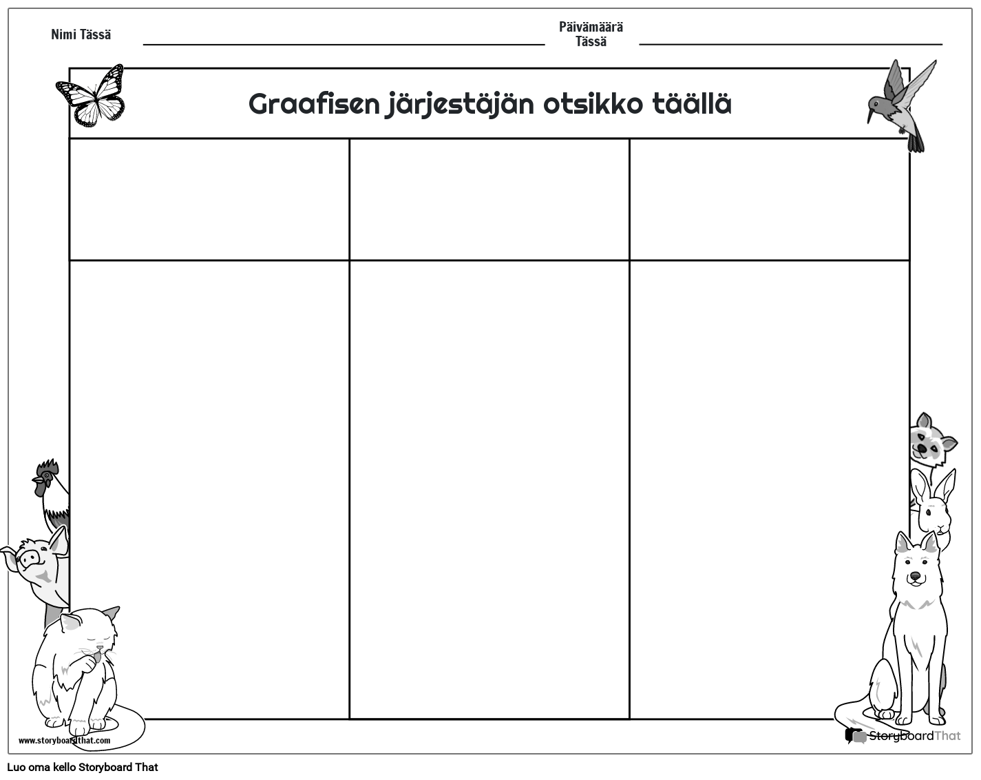 Uusi Luo sivu Yleinen grafiikan järjestäjä 3 (mustavalkoinen)