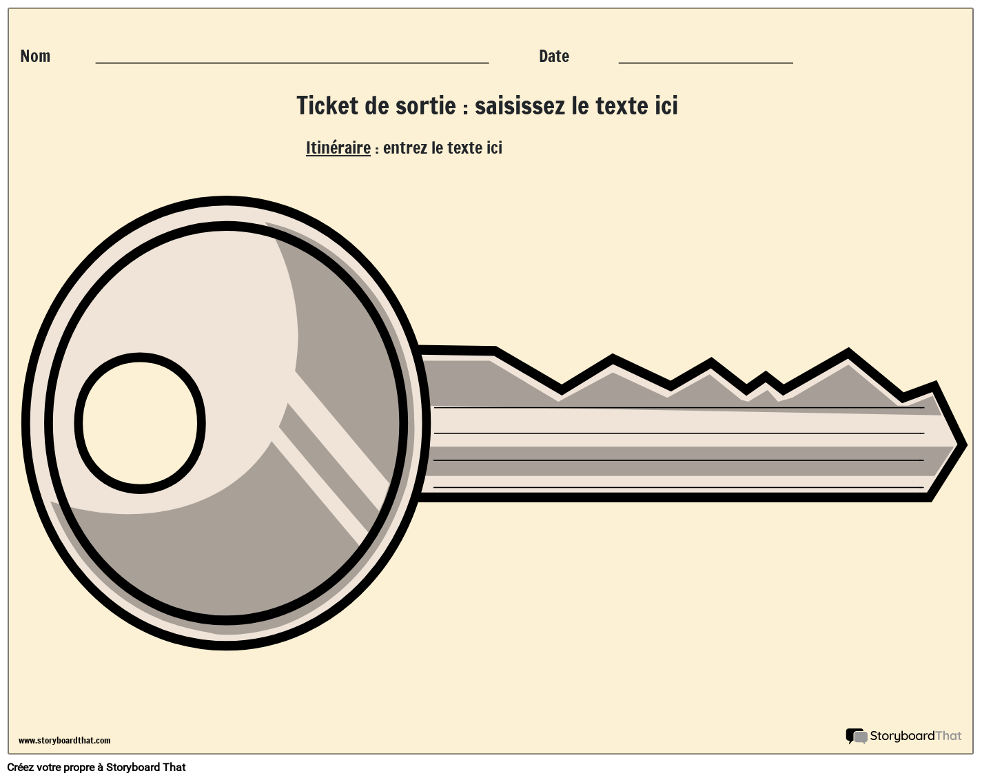 clé du ticket de sortie