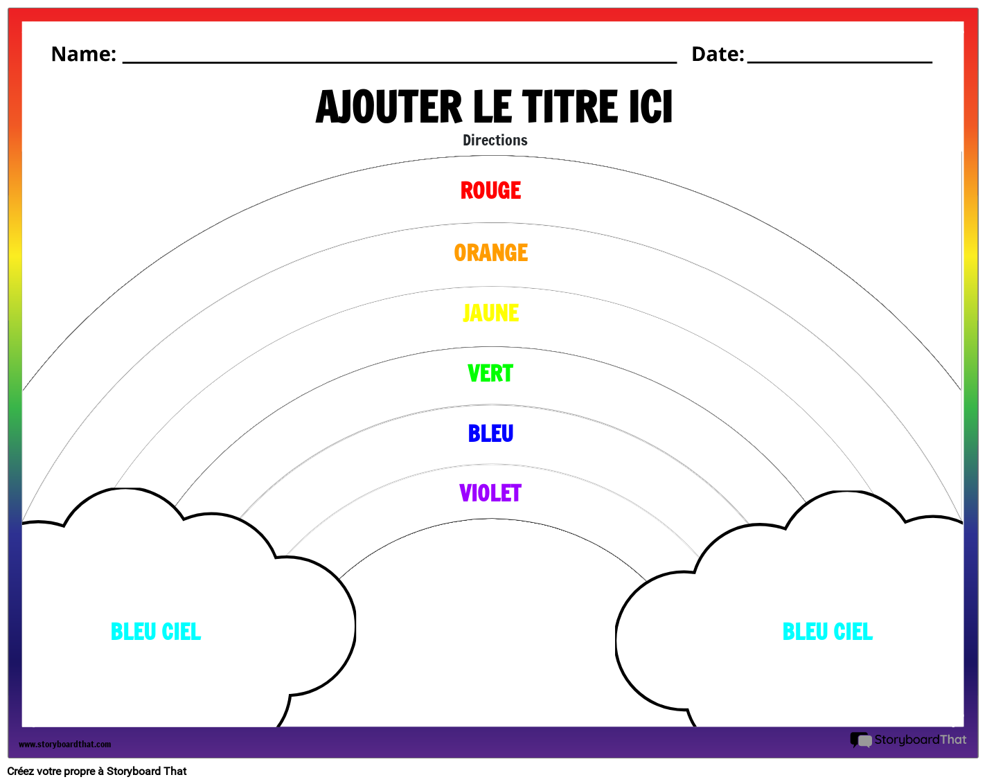 Coloriage Arc-en-ciel Basé sur une Feuille de Travail sur les Étiquettes