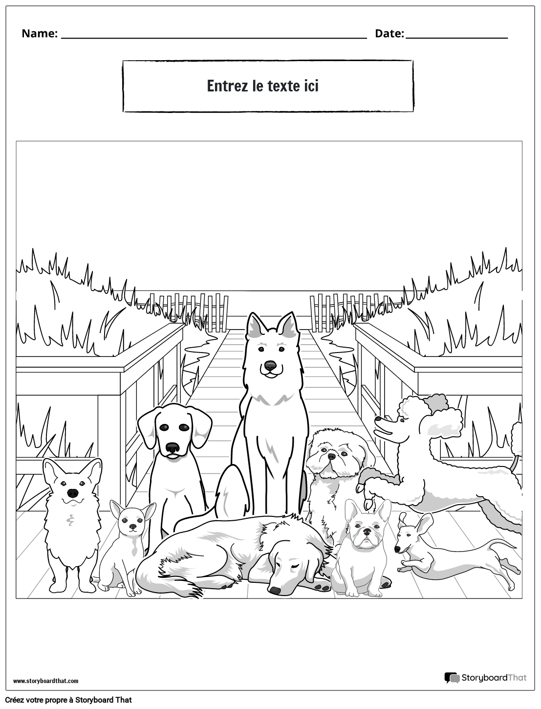 Coloriage sur le thème des chiens