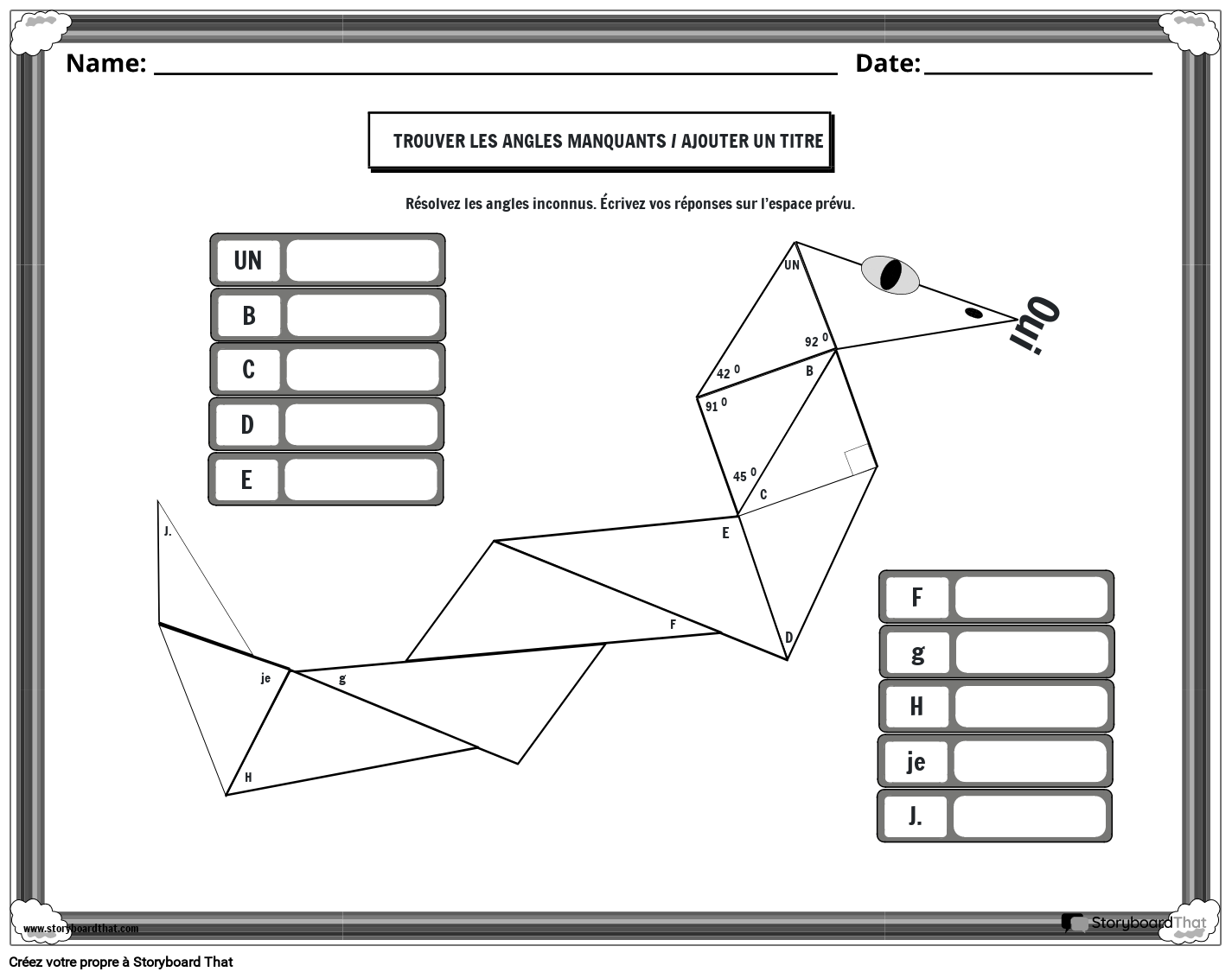 Mesure des angles dans une feuille de calcul triangulaire avec Triangle Sna