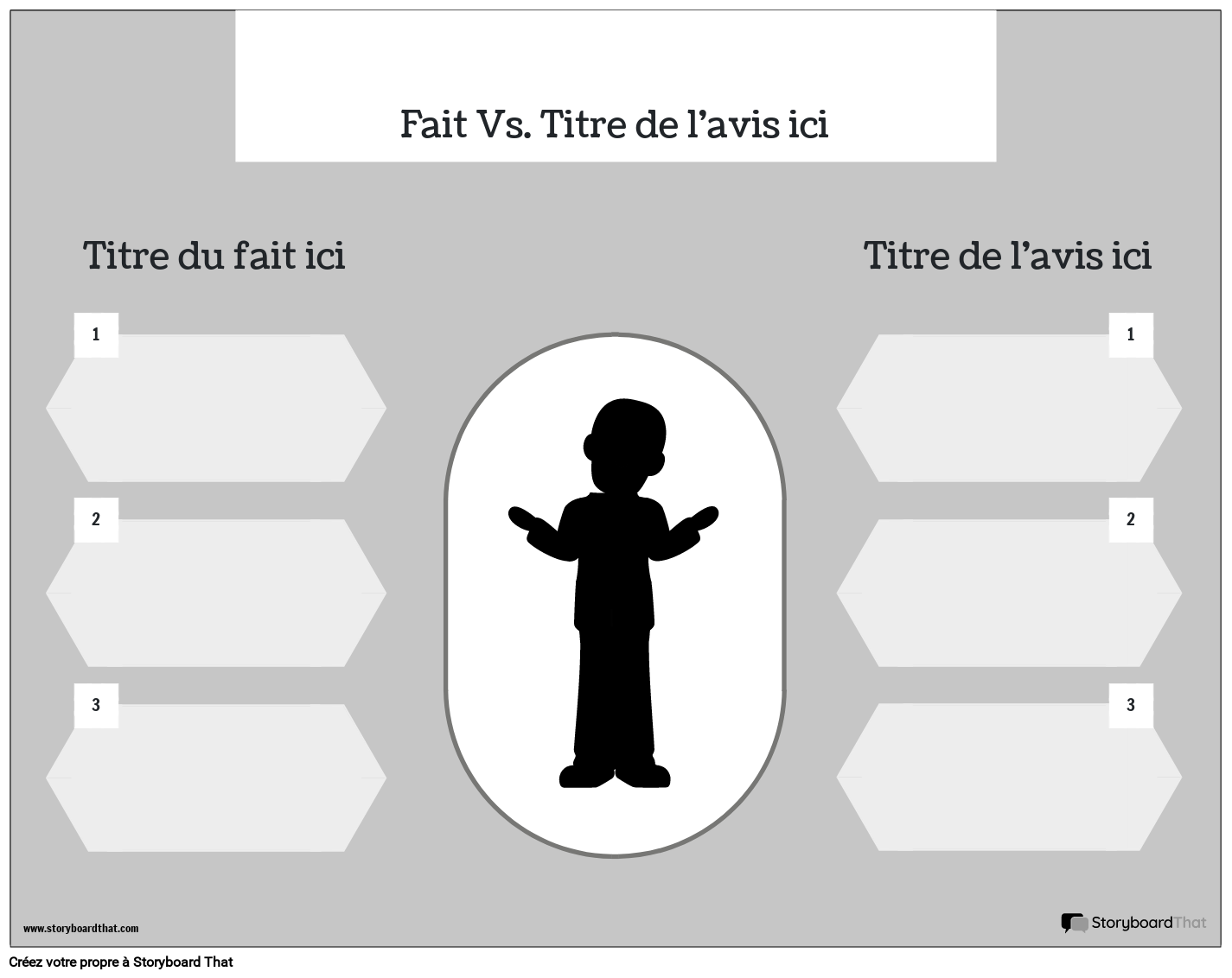Nouvelle page de création Fact vs. Modèle d'opinion 4 (noir et blanc)