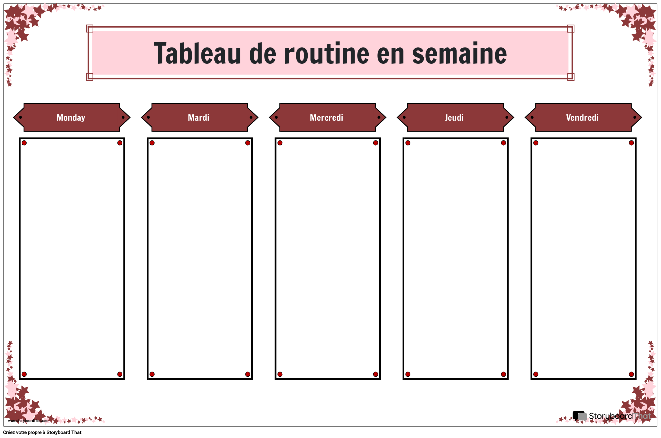 Tableau de Routine Hebdomadaire