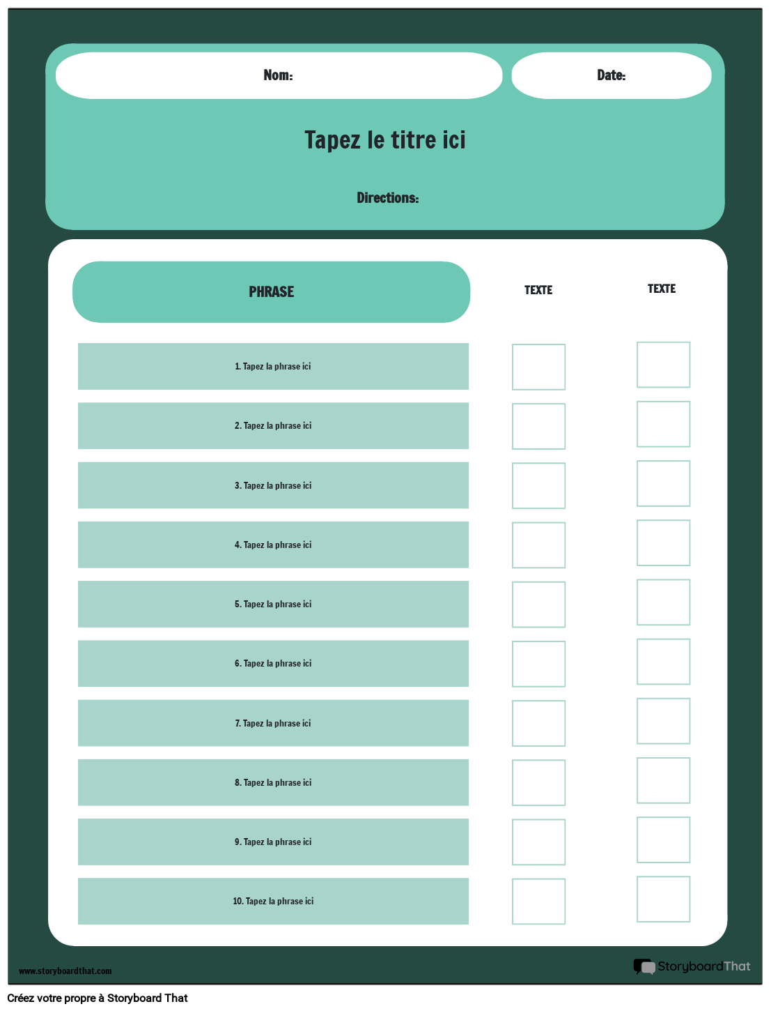 Type D'activité Verbale Bleu Vert