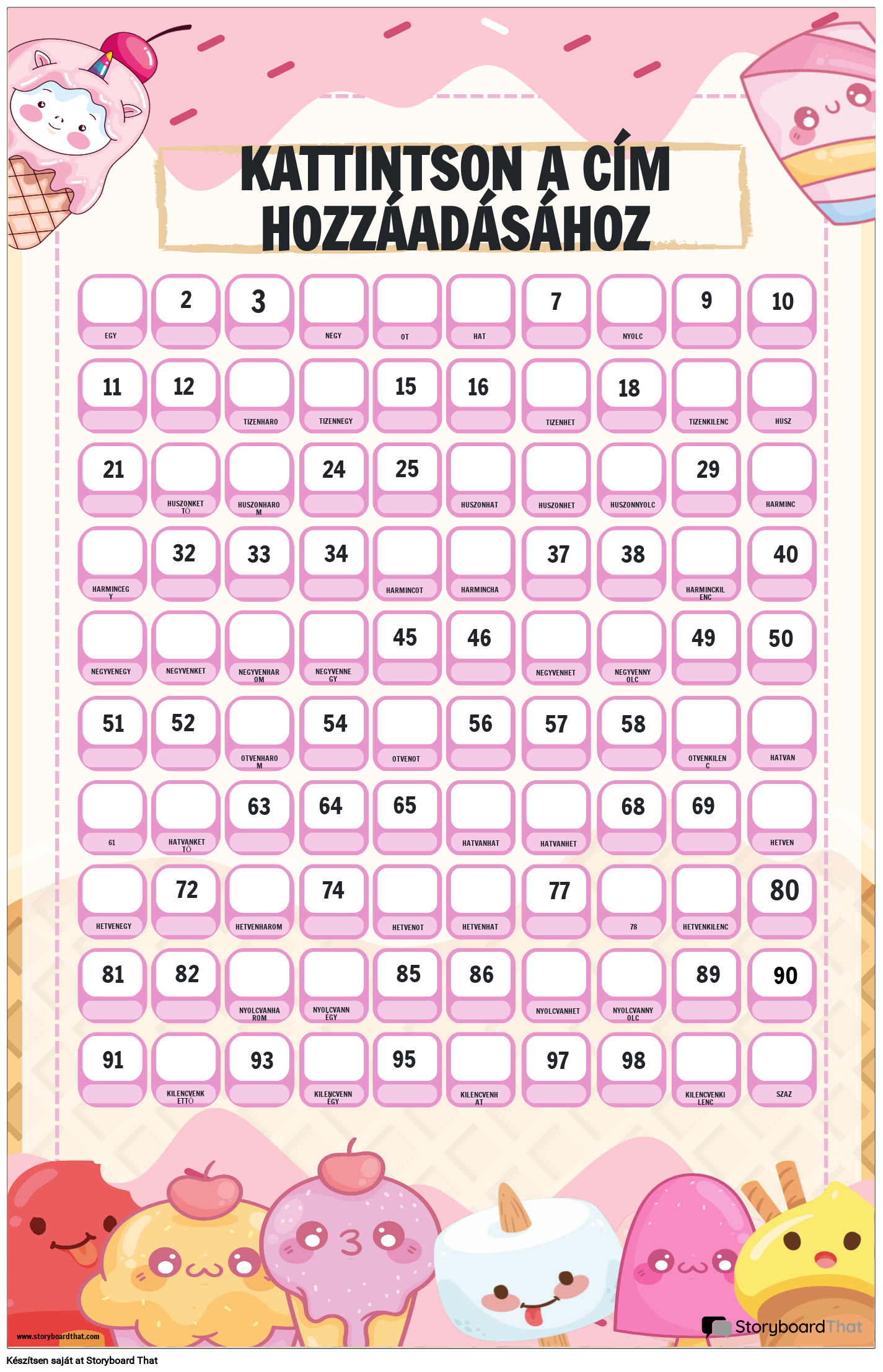 FAGYLALT TÉMÁJÚ - SZÁMPLAKÁT 1-100