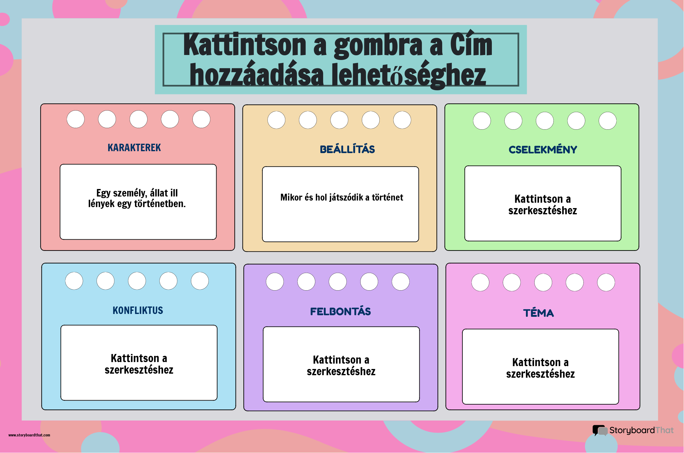 PASZTELL SZÍNEK TÉMÁJÚ - A TÖRTÉNETPLAKÁT ELEMEI