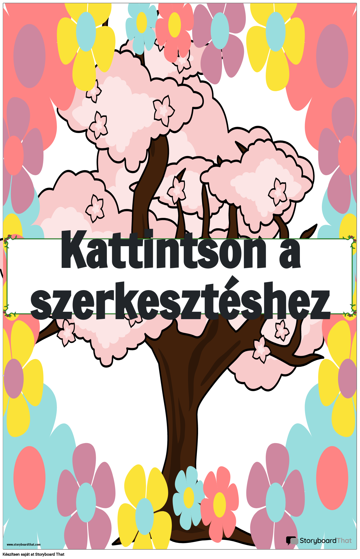 Üdvözlő plakát virágokkal