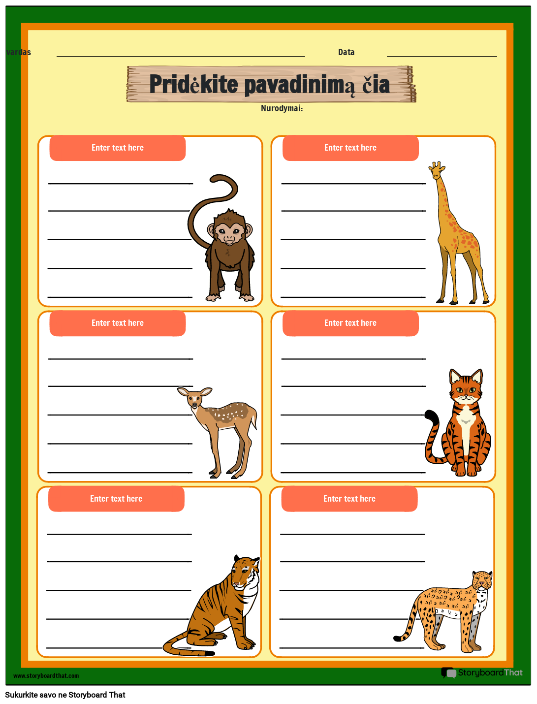 „Safari“ Tema Pritaikymo Darbalapis