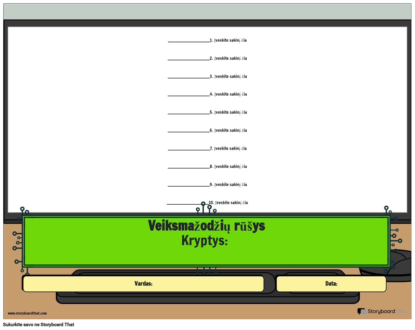 Nustatykite Veiksmažodžių Veiklos Tipą