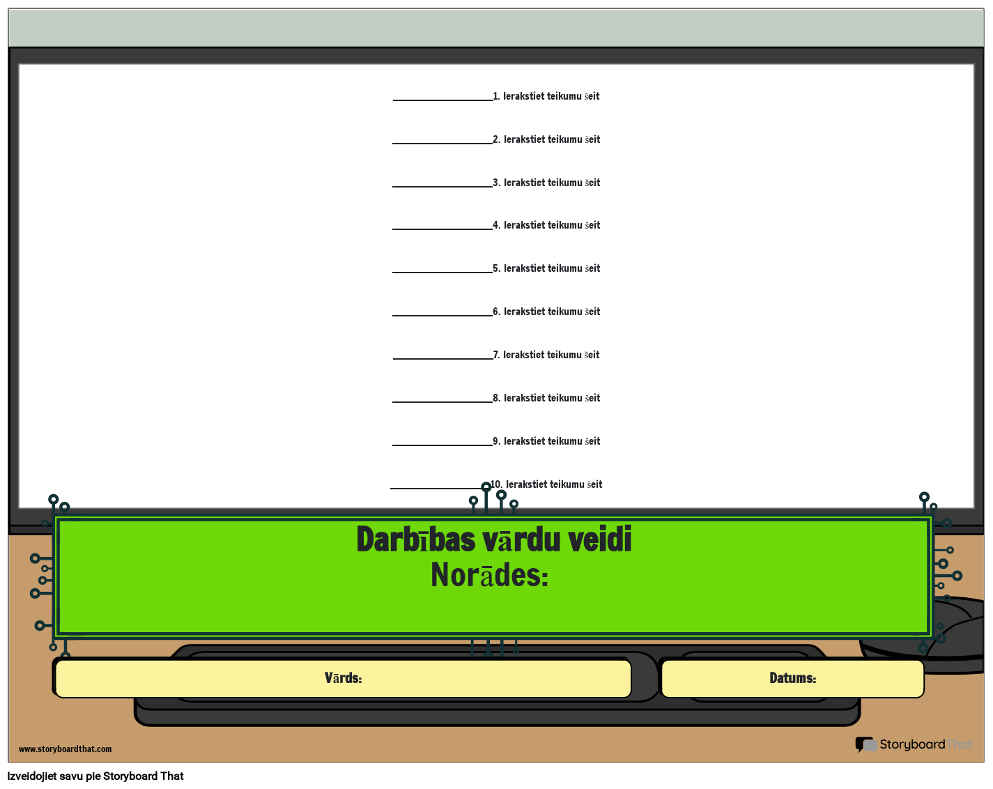 Nosakiet Darbības Vārdu Darbības Veidu