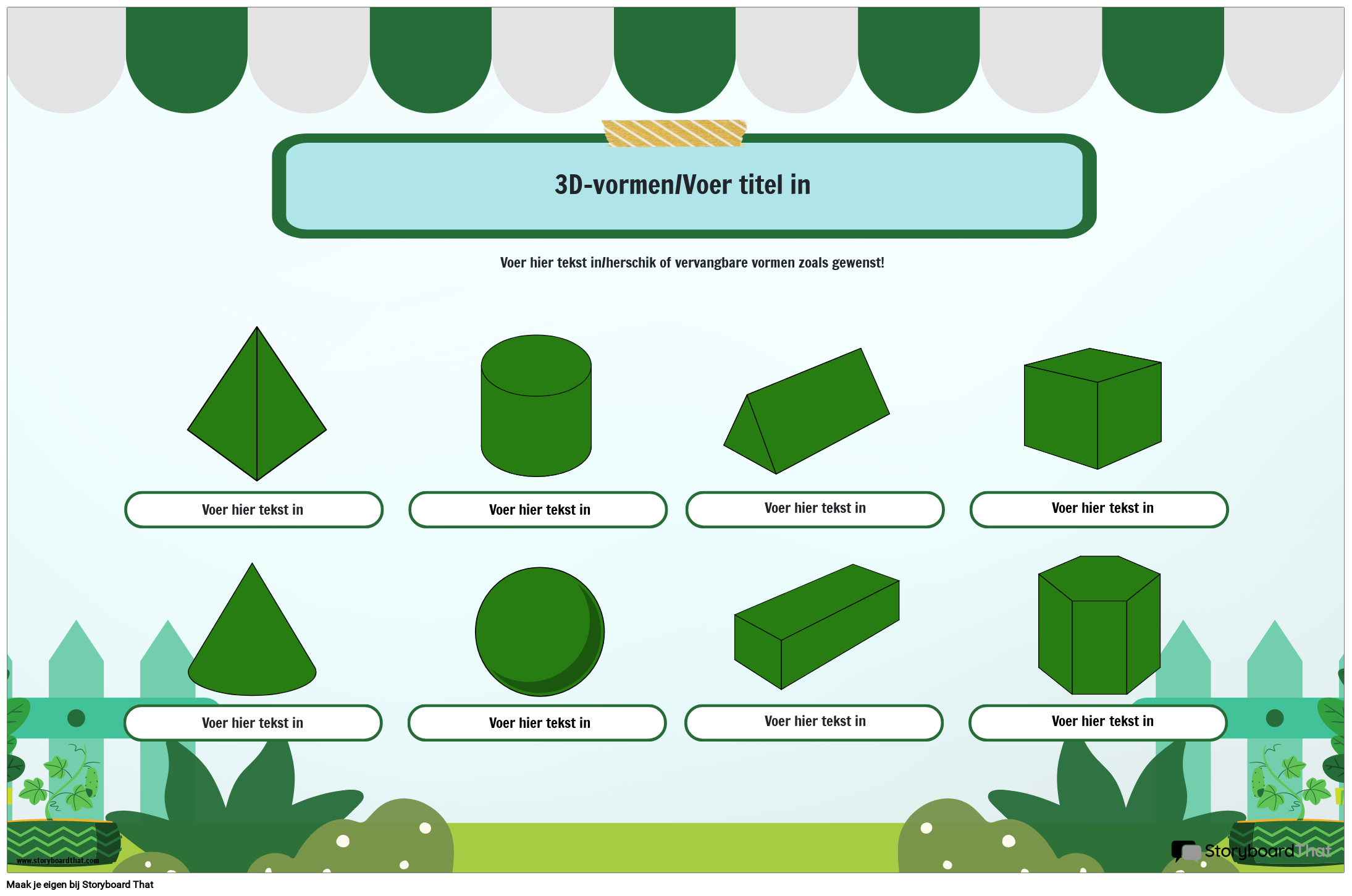 3D-vormenposter met bloementhema