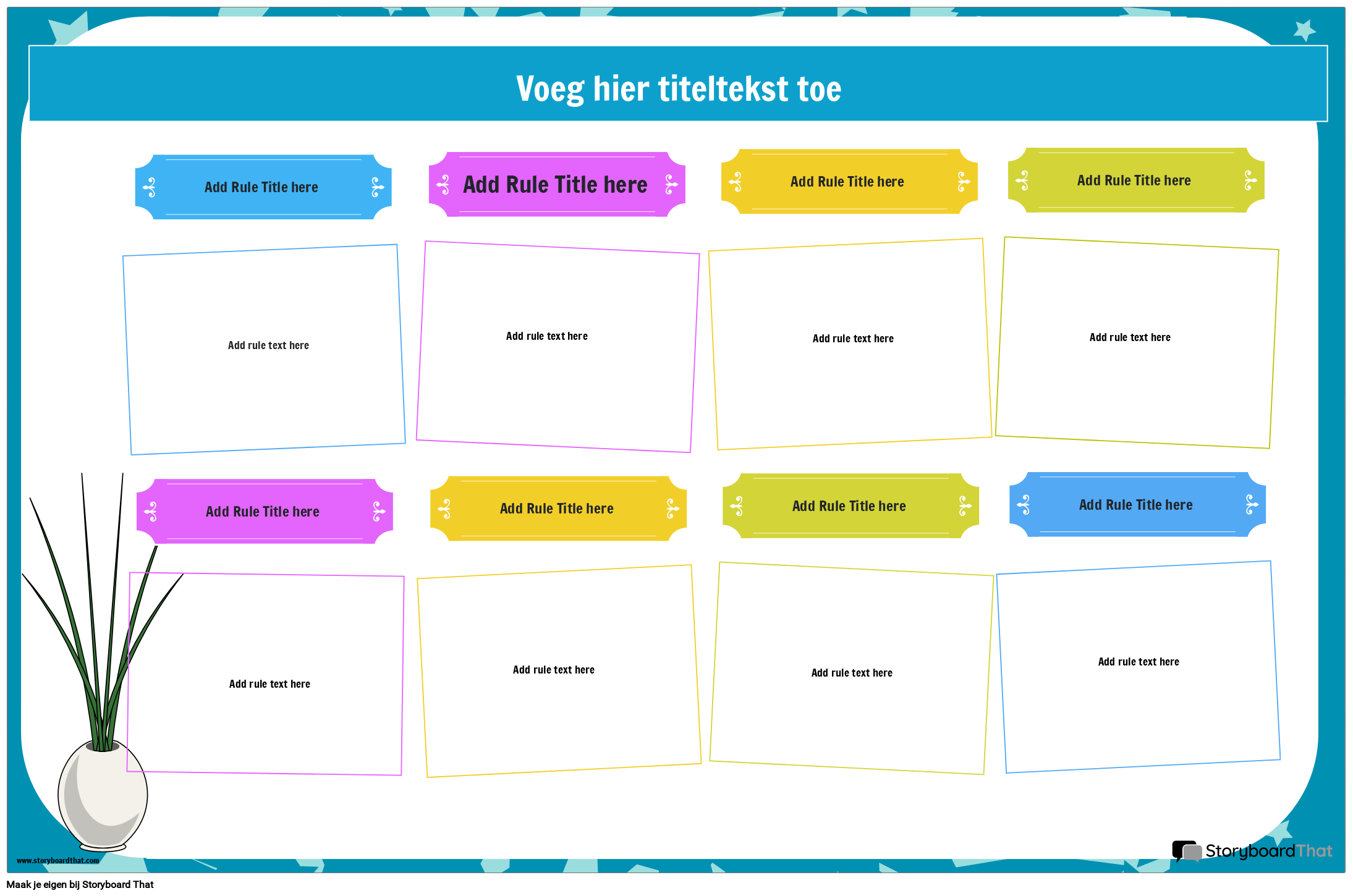 Bewerkbare poster met klasregels