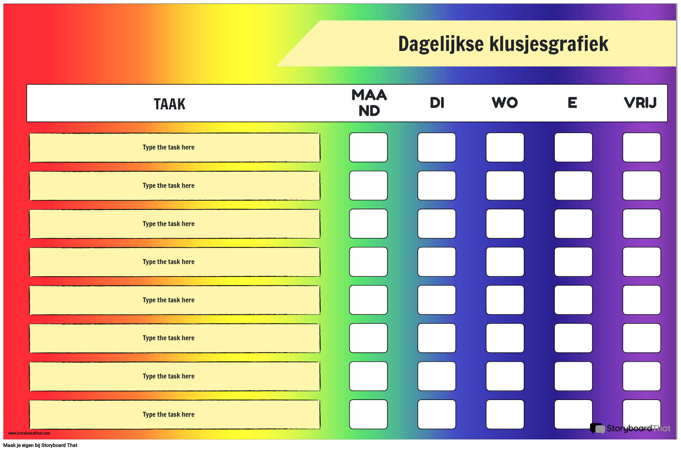 Dagelijkse Klusjesgrafiek