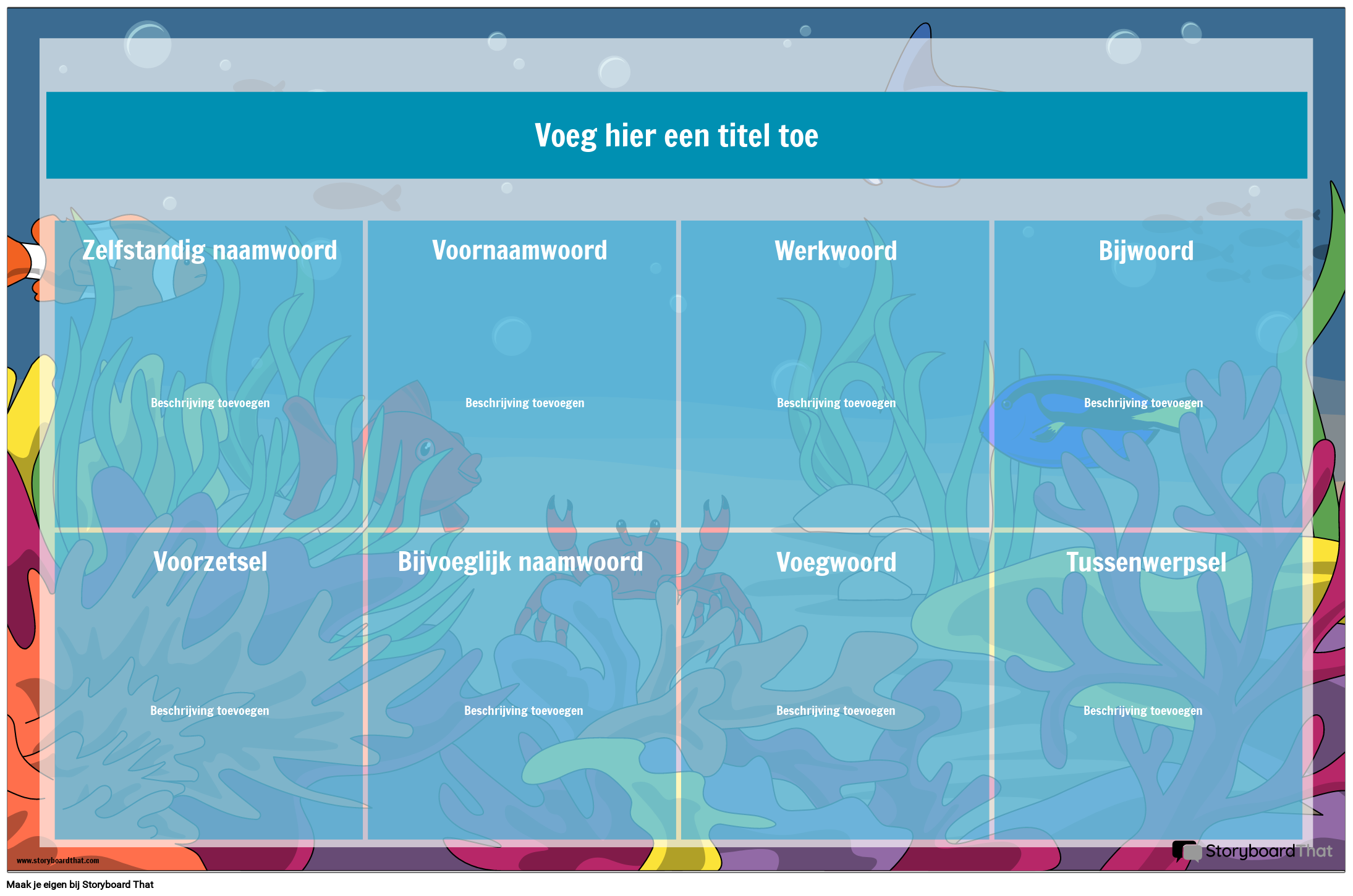 Delen van Spraak Poster-zeedieren Ontwerp
