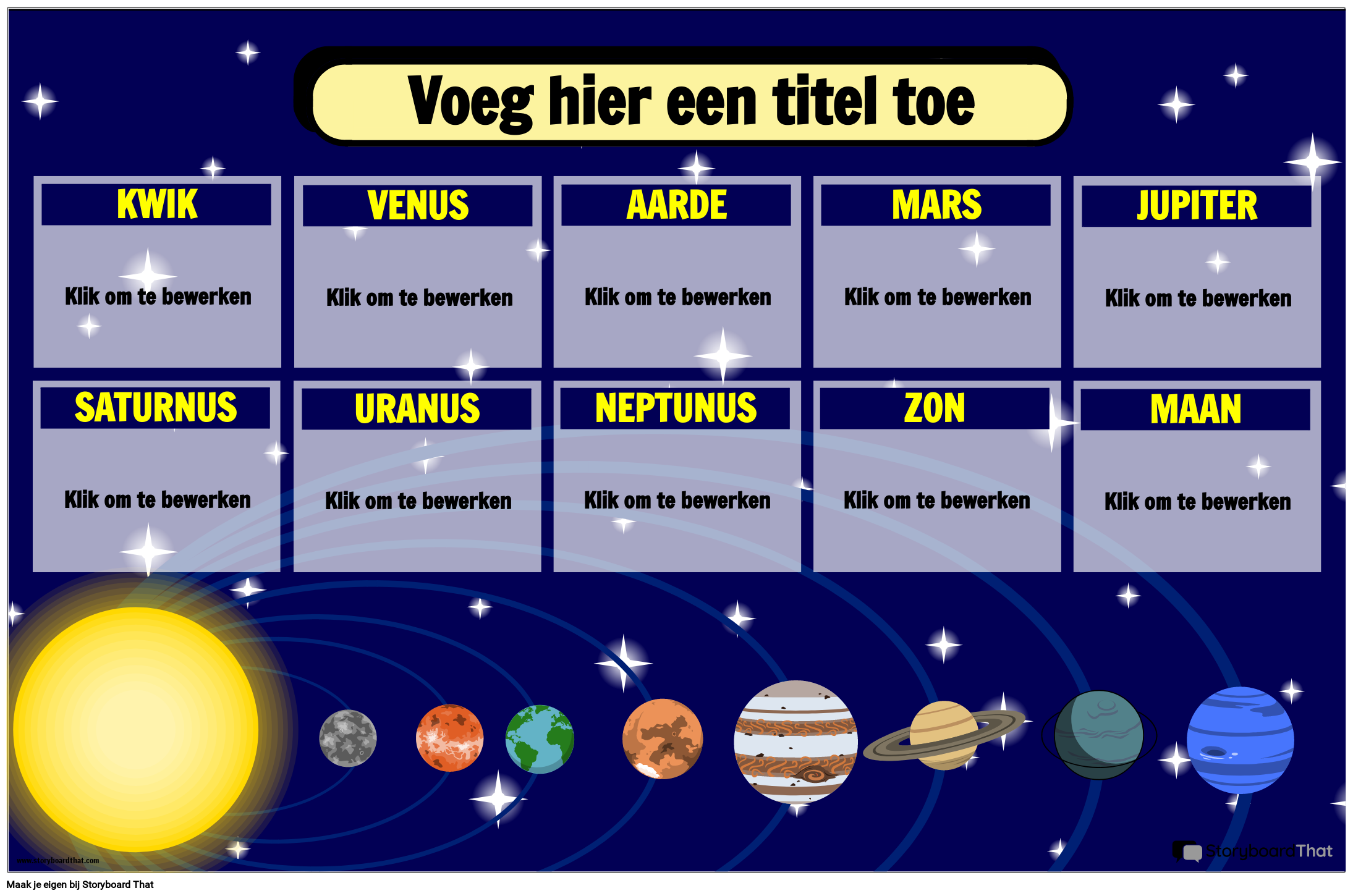Educatieve Poster van het Zonnestelsel