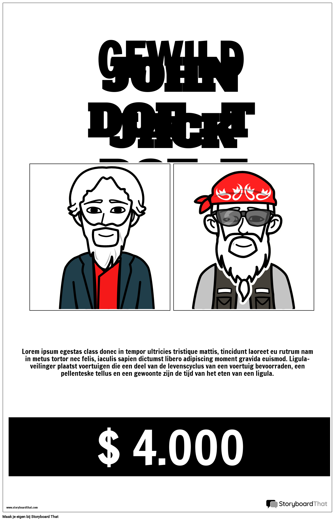 Gezocht poster voor twee verdachten