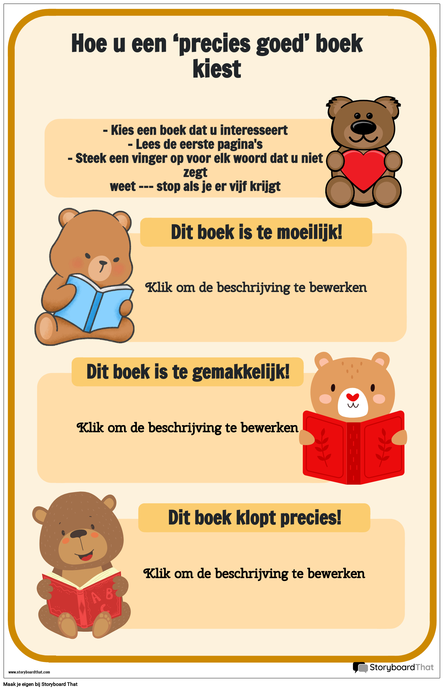 Just Right Boekposter met Beerthema