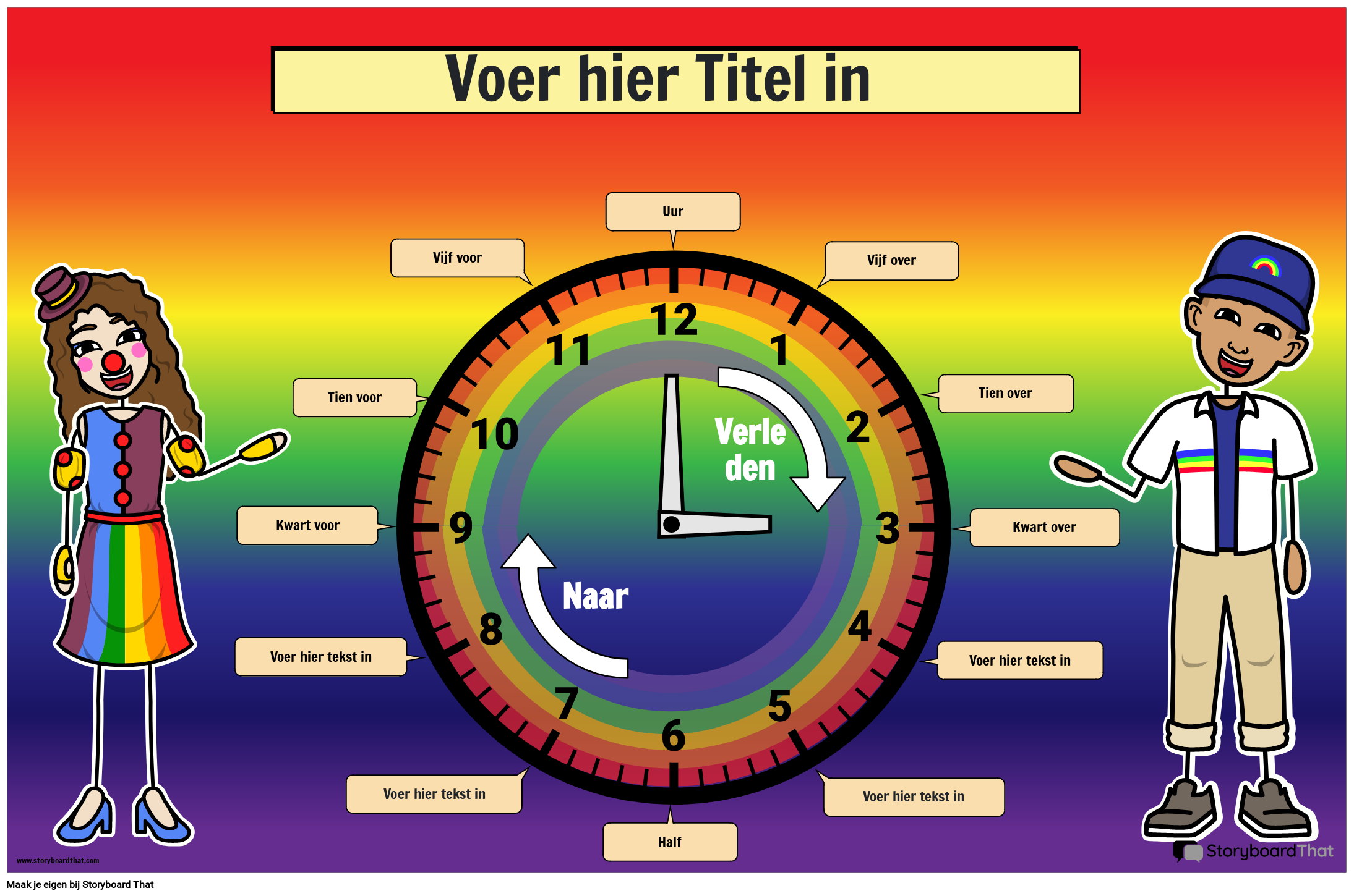 Klokposter met Regenboogthema