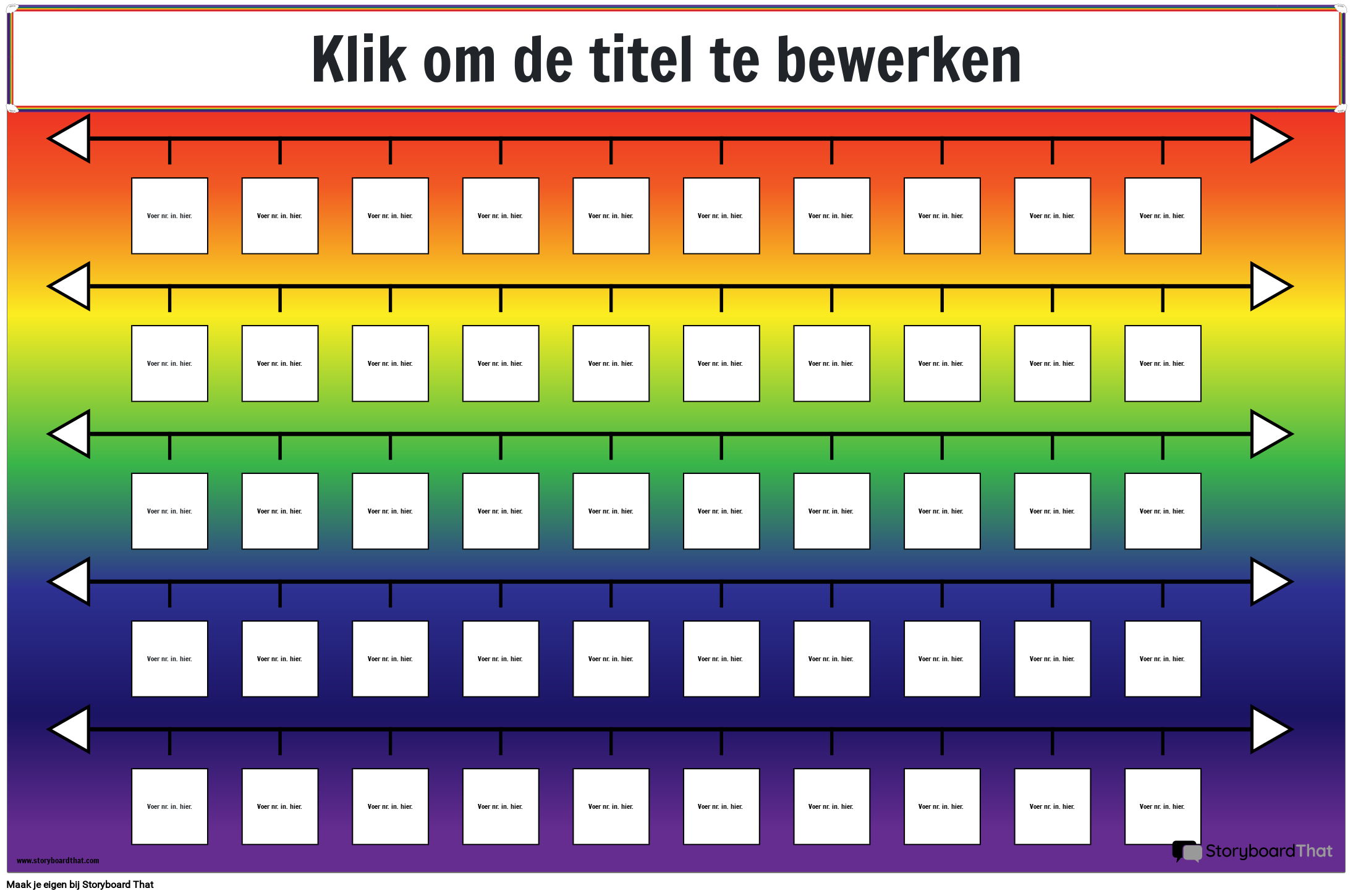 Nummerregelposter met Regenboogthema
