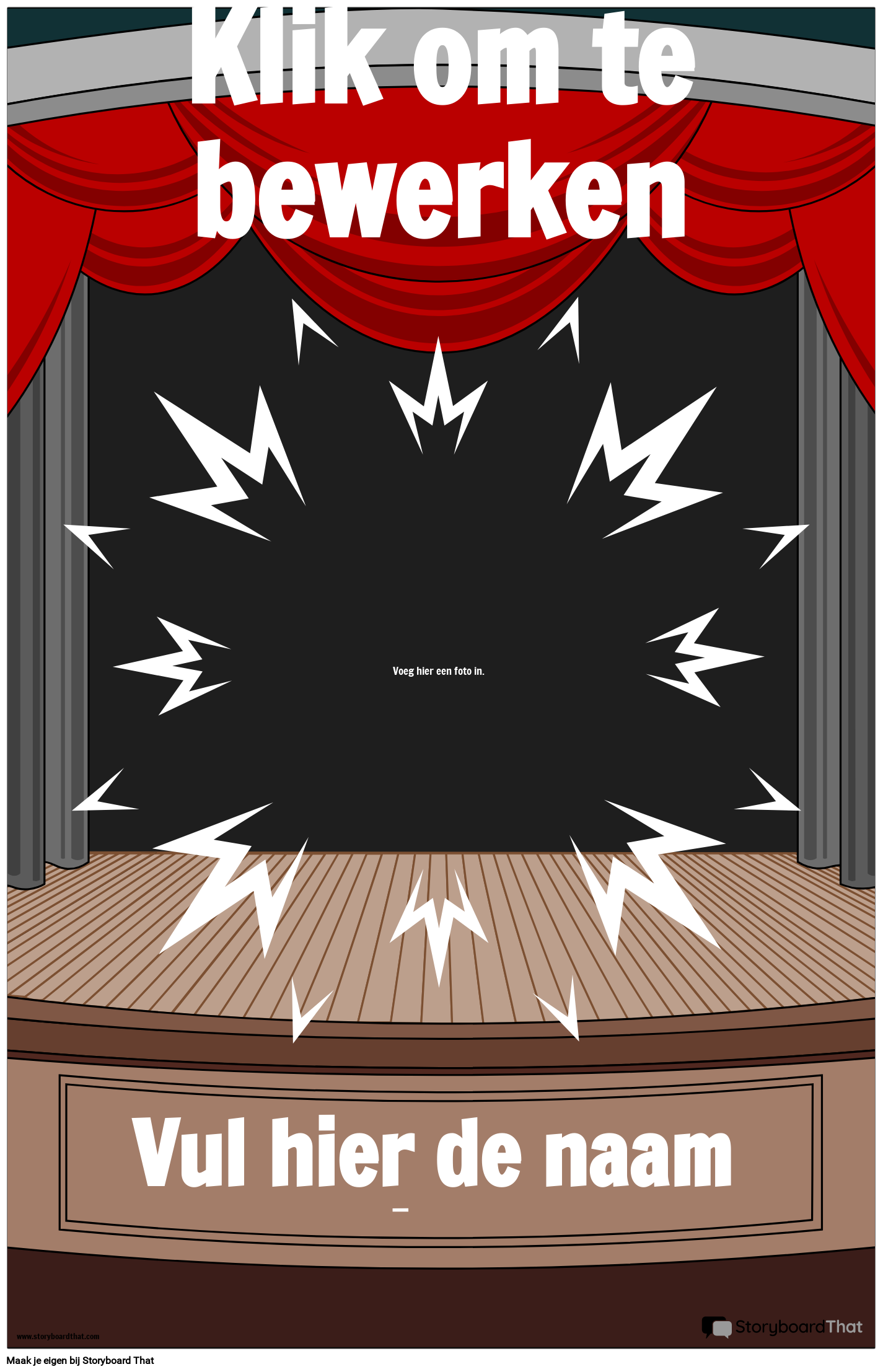 Poster Studenten van de Week met Theaterthema