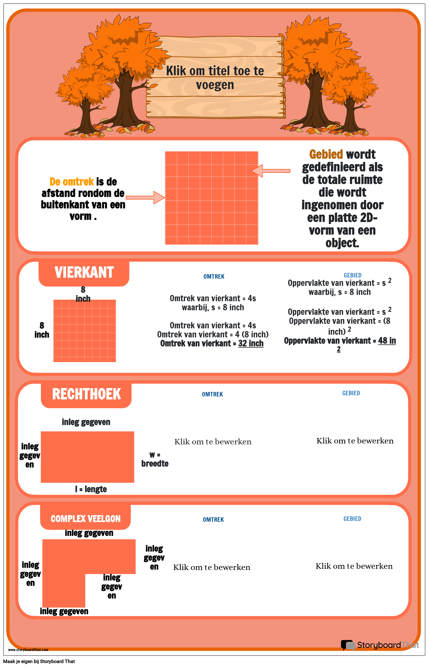 Poster Voor Gebied en Omtrek met Herfstthema