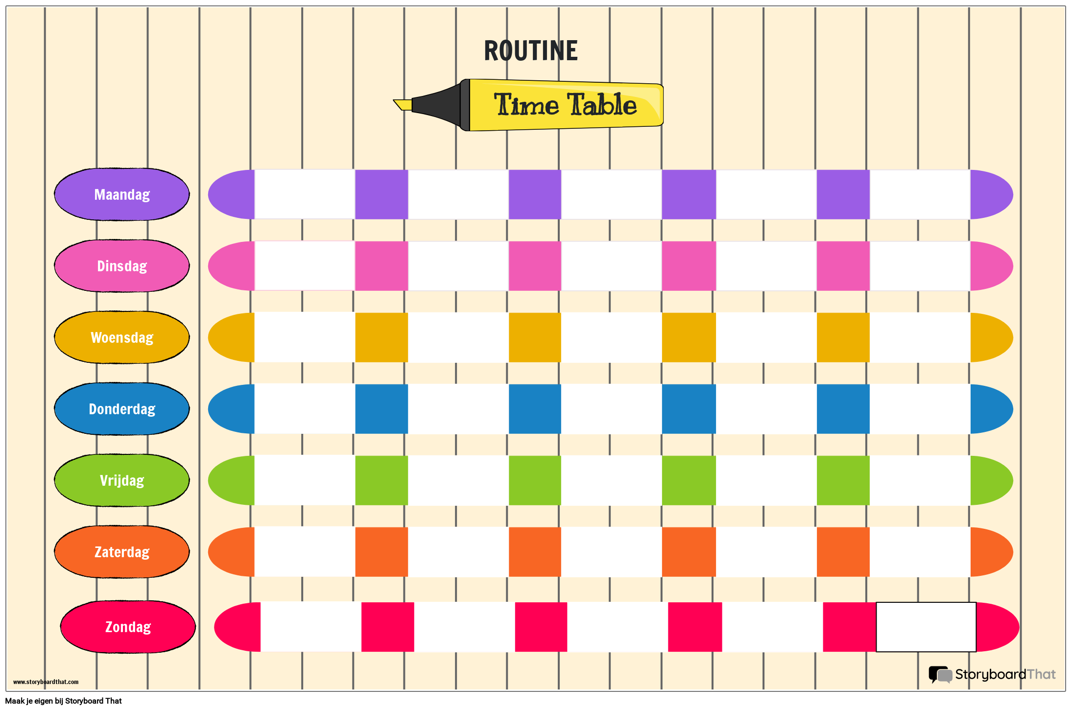 Routinematig Tijdschema
