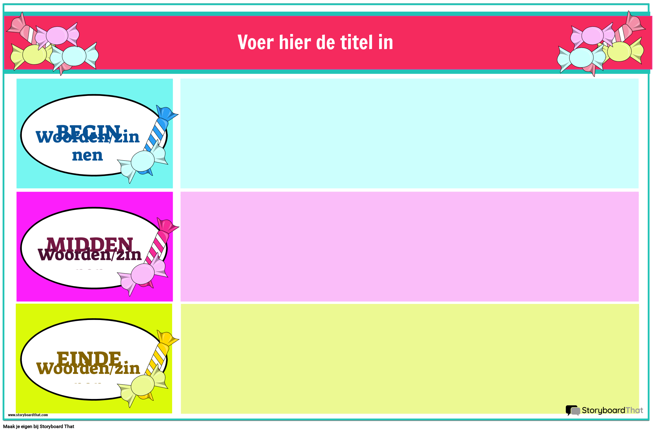SNOEPTHEMA - POSTER MET OVERGANGSWOORDEN