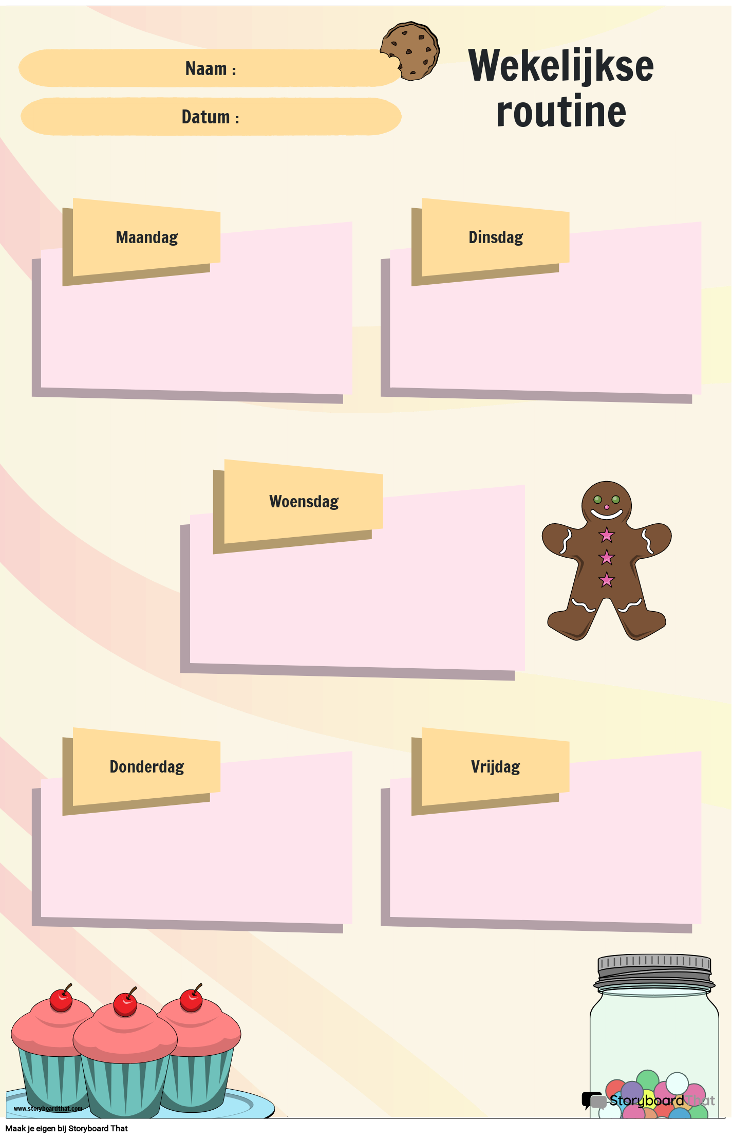 Wekelijkse Routine met Dessertthema