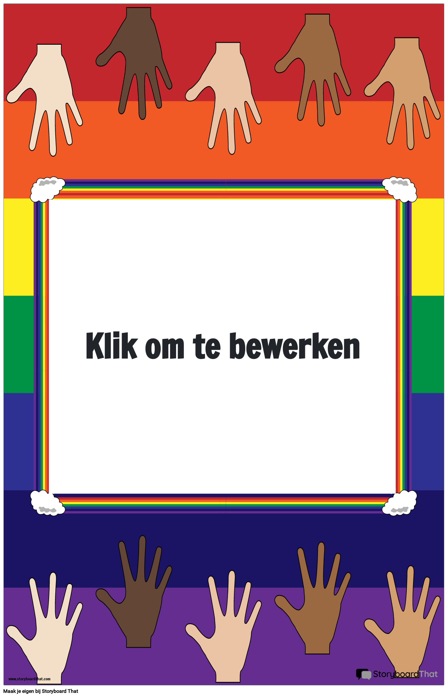 Welkomstposter met Regenboogthema