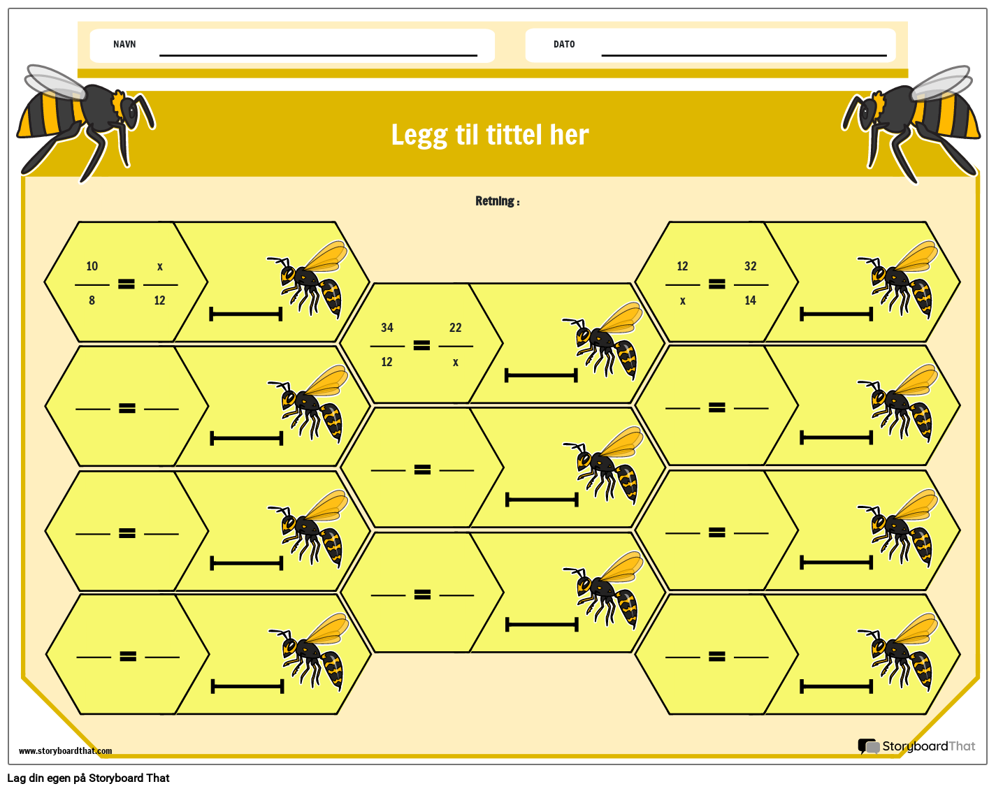 Regneark for Proporsjoner med Bi-tema