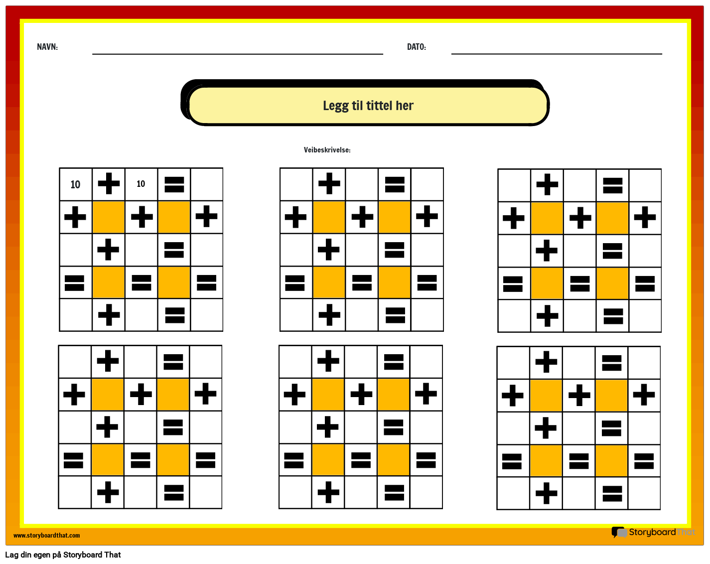 Regneark for Tilleggsoppgaver for Matematikk