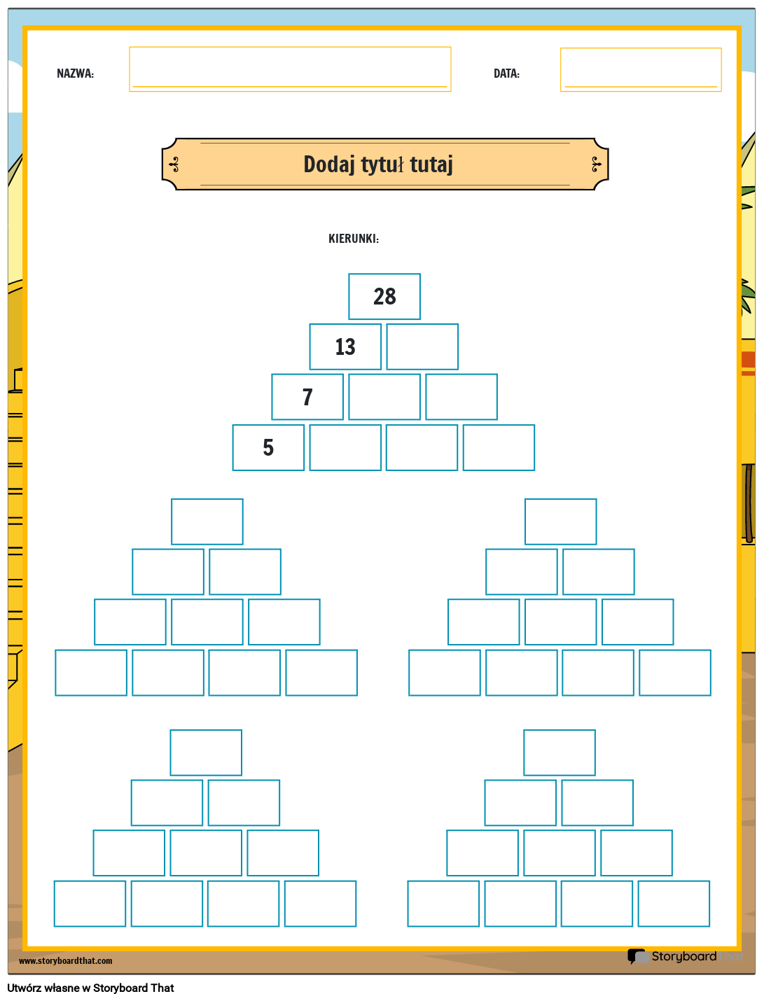 Piramida Odejmowania - Puzzle Gier Matematycznych
