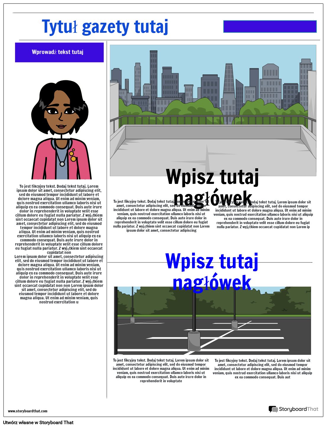Szablon strony gazety