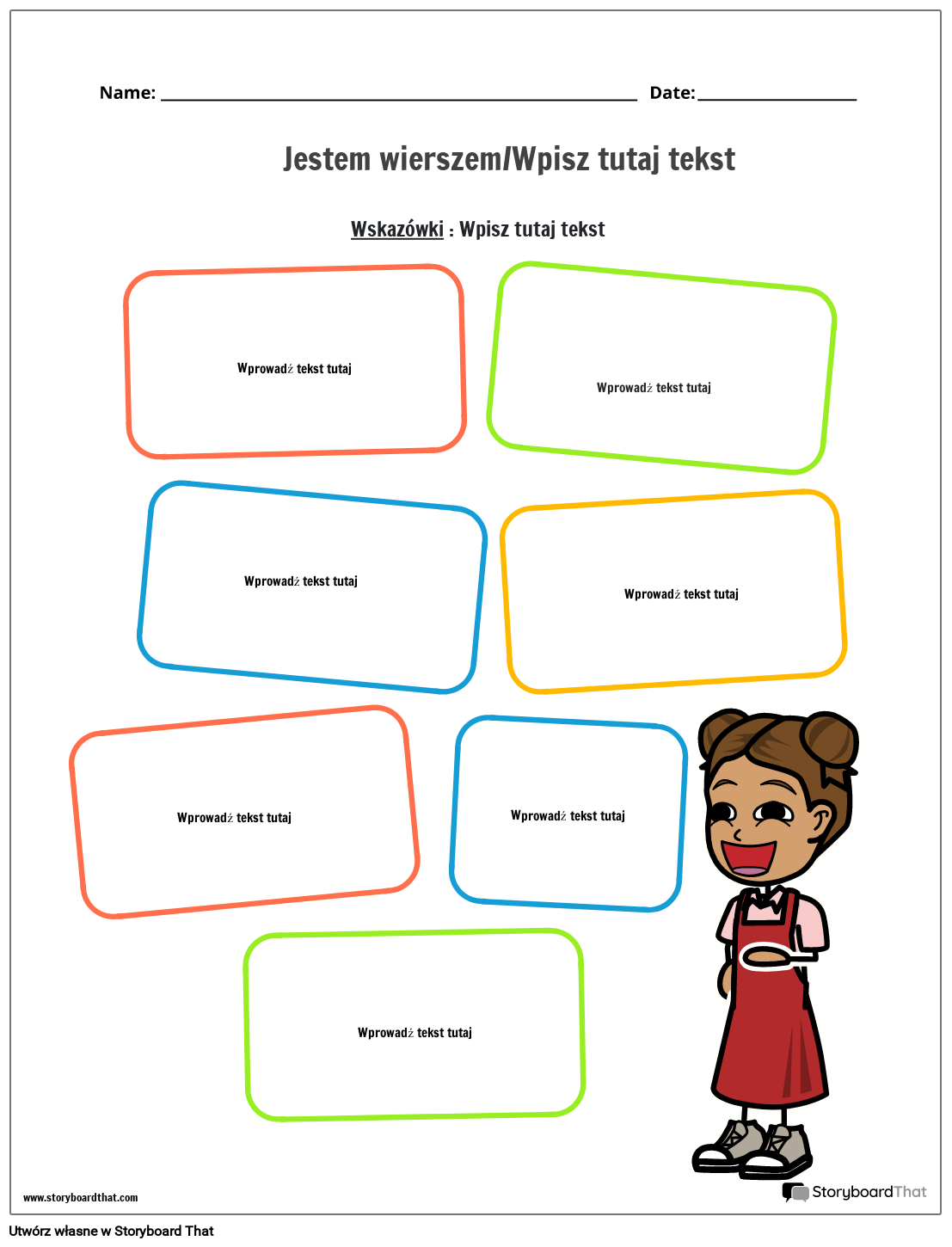 Szablon wiersza Wszystko o mnie