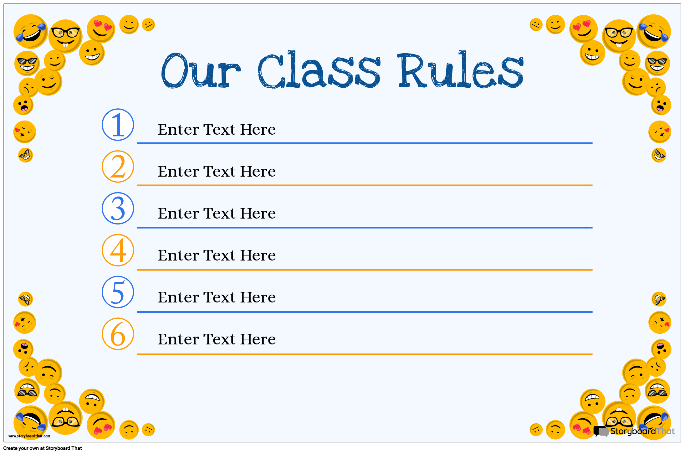 Emoji-Themed Classroom Rules Poster Activity