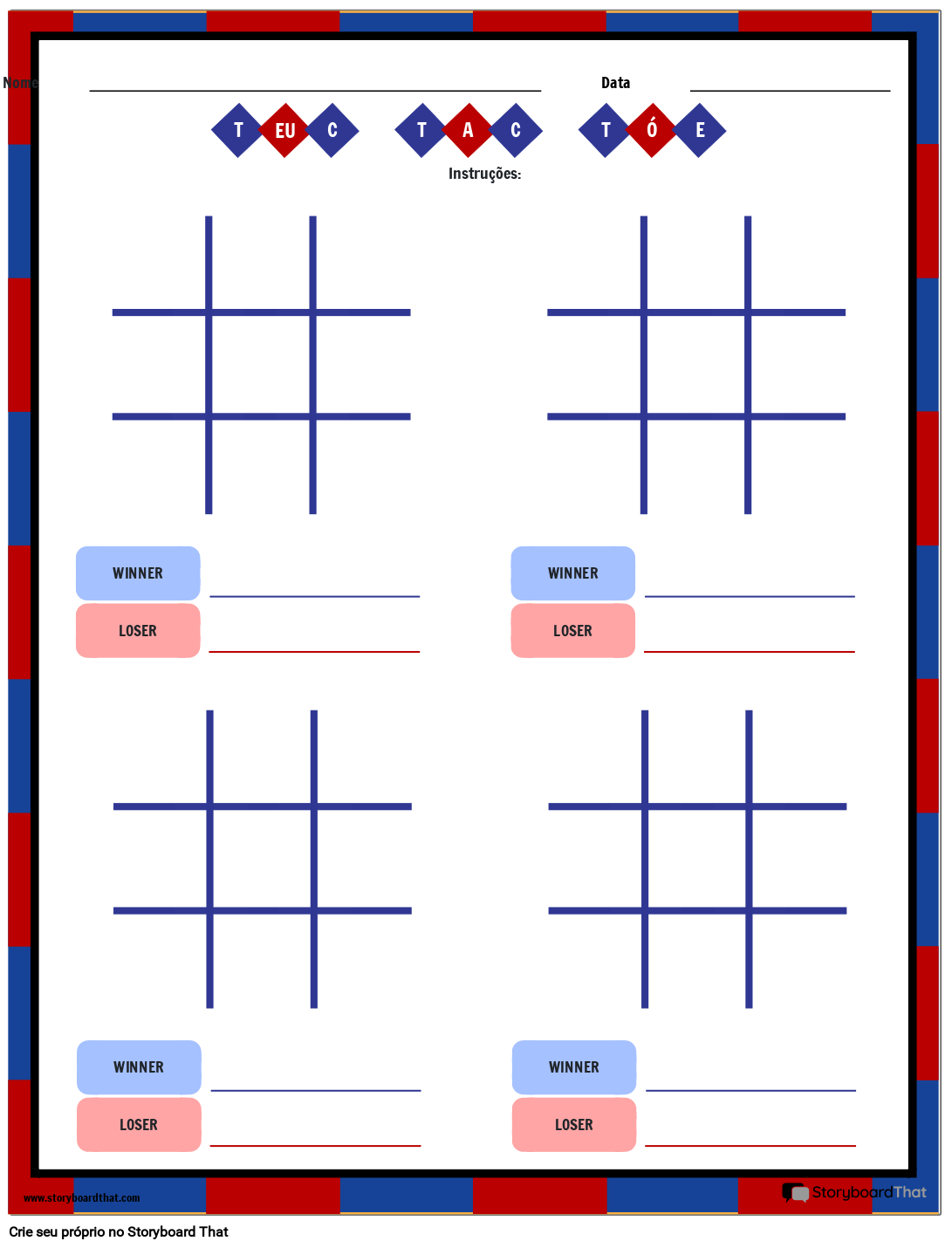 Planilha do Décimo Primeiro mês do Tic Tac Toe