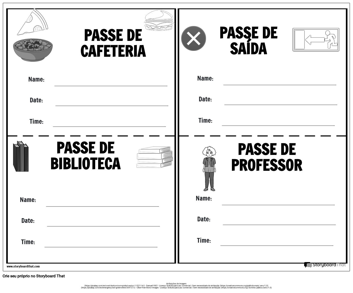 Vários passes de salão
