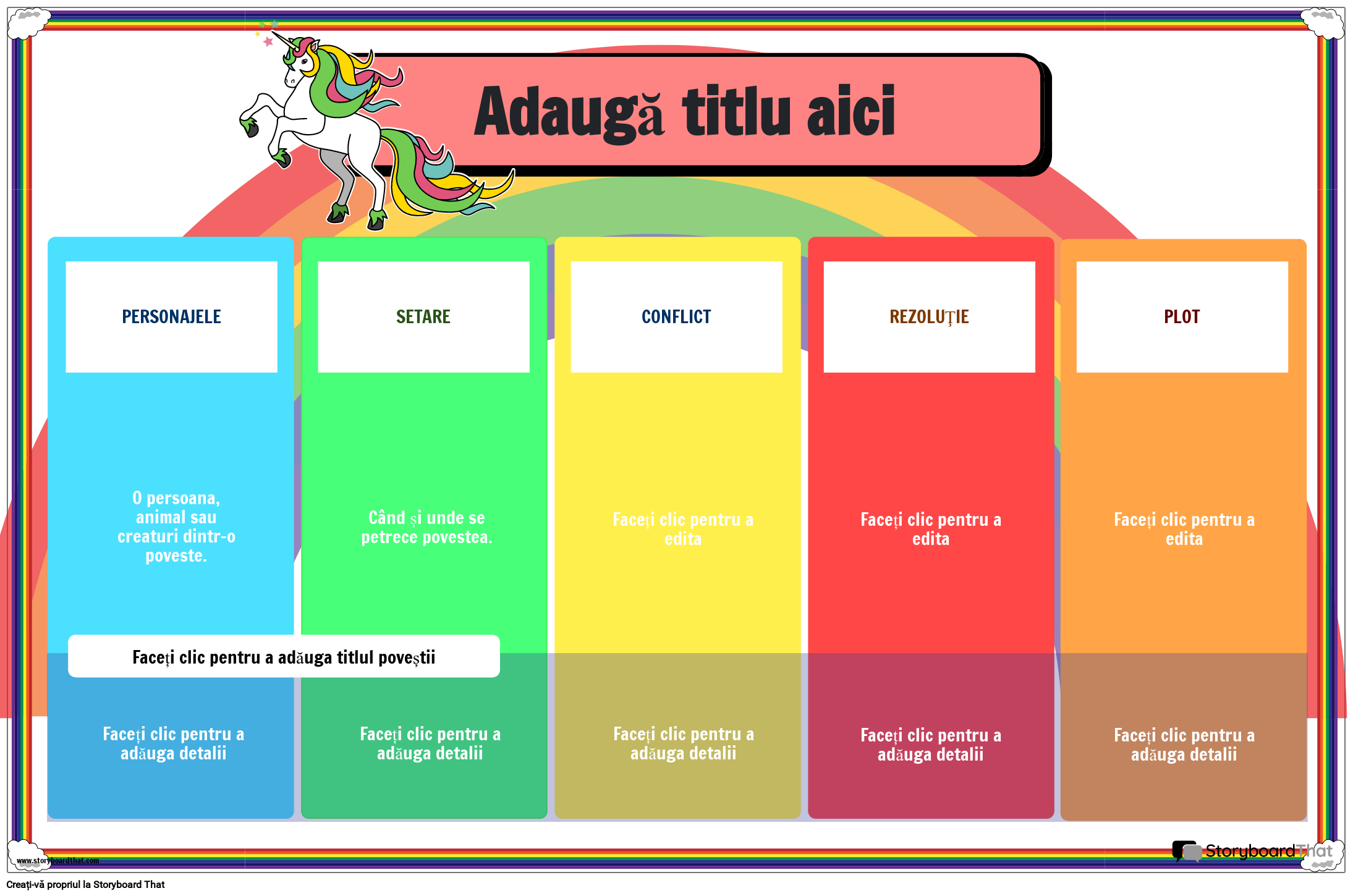 TEMATICĂ CURCUBEU NEON - ELEMENTE ALE AFIȘULUI POVEȘTII