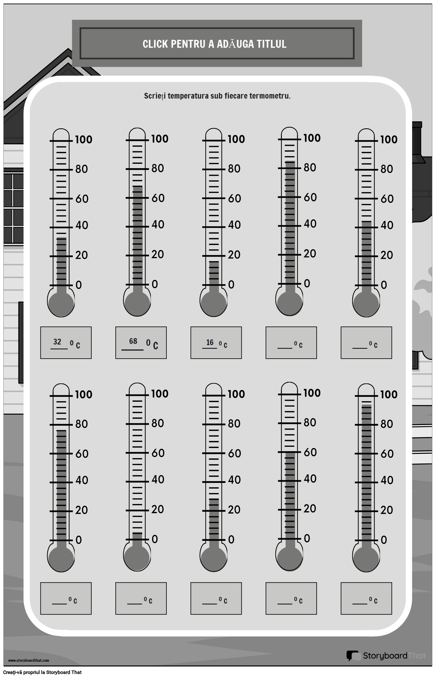 UNITĂȚI DE MĂSURĂ - AFIȘ DE TEMPERATURĂ CU TERMOMETRE